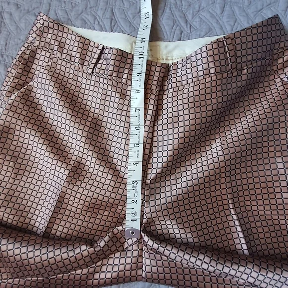 Kate Spade Lewitt Margaux Crop Satin Pants Pink Check Womens 6 Preppy - Picture 12 of 14